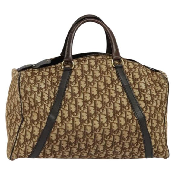 DIOR Trotter Canvas Hand Bag Brown Gold - Picture 2 of 12